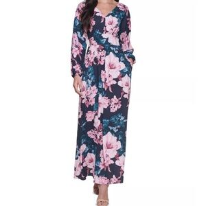 Kensie Dark Floral maxi dress 8 NWOT